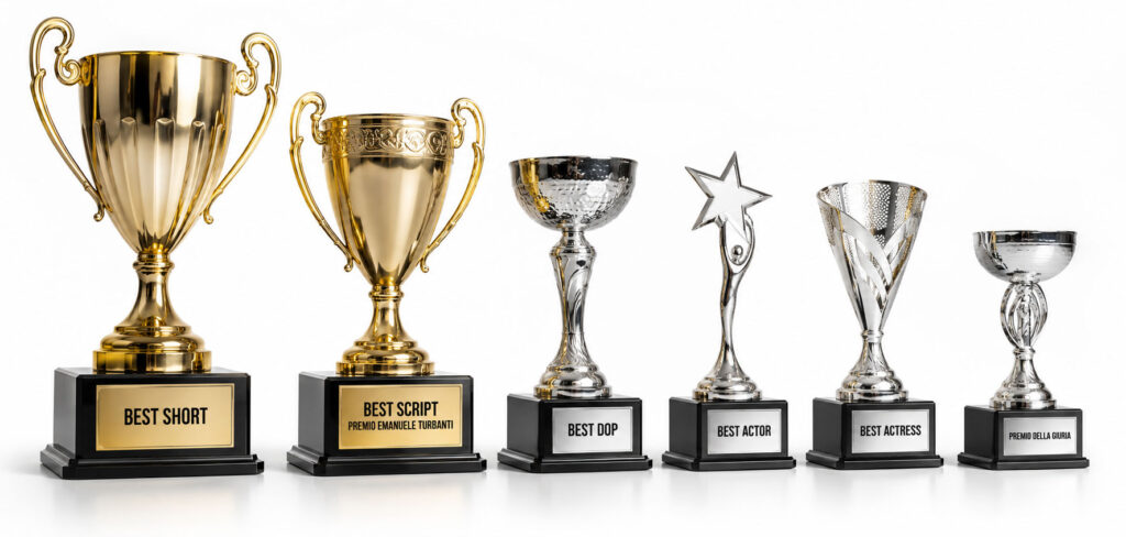 Trofeos de las categorías oficiales de NO FUTURE Film Festival